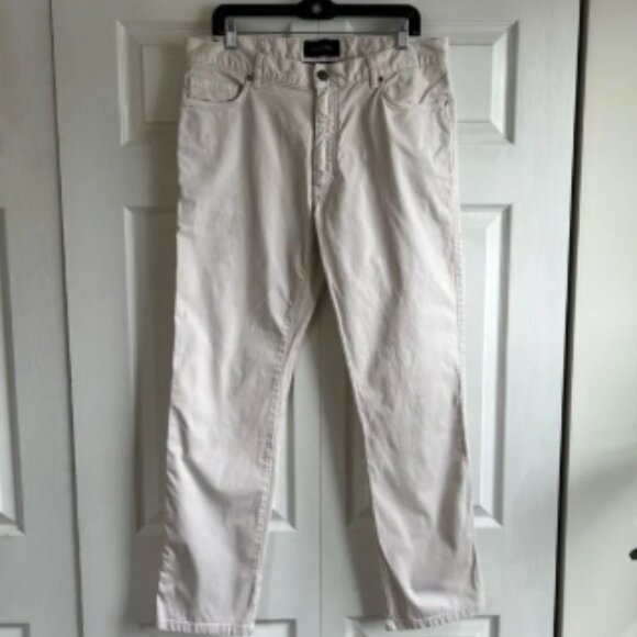 ERMENEGILDO ZEGNA Ivory‎ Cotton/Elastane Denim Pants Trousers Jeans Preppy 36 - Picture 1 of 12
